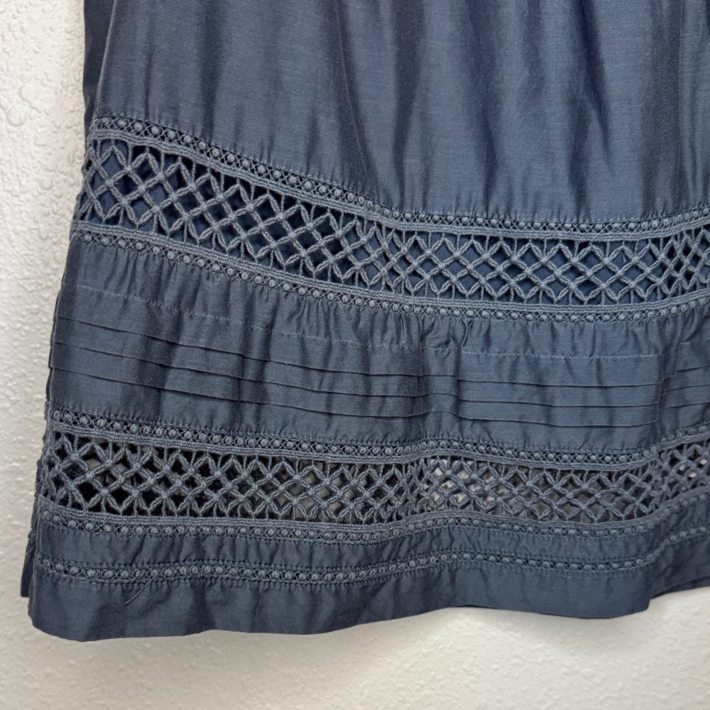 Marie Oliver Pennie‎ Charcoal Silk Cotton Crotchet Flutter Sleeve Boho - XS - Picture 8 of 16